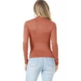thumbnail image 4 of Women's Basic Mock Neck Slim Fitted Long Sleeve Pullovers Tee Tops, 4 of 5