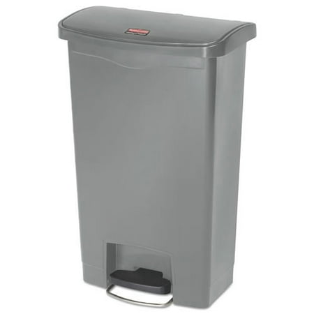 

Rubbermaid Commercial 1883602 Slim Jim 13-Gallon Front Step Style Resin Step-On Container - Gray