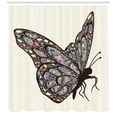 thumbnail image 2 of Vintage Tribal Shower Curtain, Abstract Detailed with Colorful Shapes Wings of a Butterfly, Fabric Bathroom Set with Hooks, 69W X 70L Inches, Ivory and Multicolor, by Ambesonne, 2 of 2
