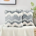 thumbnail image 4 of Home Soft Things Chevron Faux Fur Pillow Covers - Set of 2 - Grey - 20"x20", 4 of 7