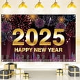 thumbnail image 3 of Fondo de fondo de feliz año nuevo 2025 para fotografía, celebración de Nochevieja, pancarta para fiesta, decoración de mesa para cena, 3 of 5