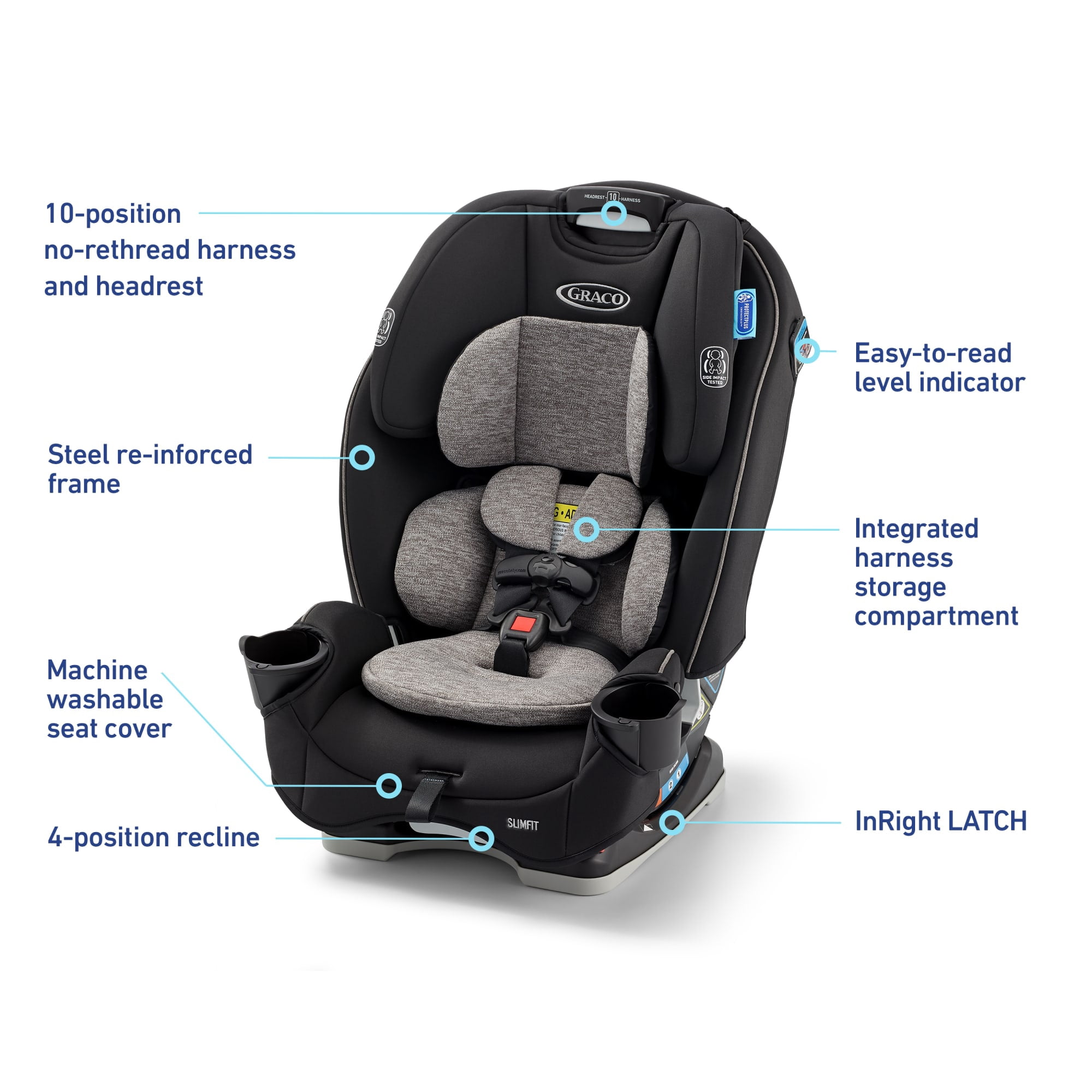 Graco SlimFit 3-in-1 Car Seat, Jarret, Black
