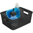thumbnail image 3 of Simplify Resin Wicker Storage Bin Tote Basket Weave, Small, Black (10" X 8" X 4"), 3 of 7