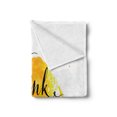thumbnail image 2 of Wording Soft Flannel Fleece Throw Blanket, Color Splash with Dots and Positive Outlook on Life Words Watercolor Effect, Cozy Plush for Indoor and Outdoor Use, 60" x 80", Orange Black, by Ambesonne, 2 of 5