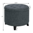 thumbnail image 4 of Convenience Concepts Designs4Comfort Round Storage Ottoman, Stormy Gray Fabric, 4 of 6