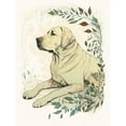thumbnail image 1 of Labrador Retriever Dog Lying in Field Modern Linocut Illustration Large Wall Art Poster Print Thick Paper 18X24 Inch, 1 of 5