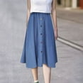 thumbnail image 2 of Vedolay Fringe Skirts Women's Elastic Waist Color Block A-Line Midi Chiffon Pleated Skirt,Blue XXL, 2 of 3
