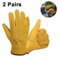 thumbnail image 2 of Guantes de jardinería resistentes al agua y a las espinas para hombres y mujeres: paquete doble, guantes de trabajo de cuero., 2 of 8