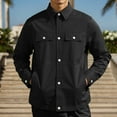 thumbnail image 4 of Lightweight Fall Jackets for Men 2025 Long Sleeve Button Down Collared Casual Jacket with Pockets Outerwear Coat, 4 of 5