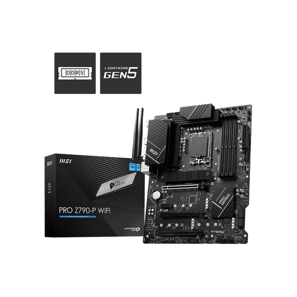 MSI INTEL ATX ProSeries Motherboard, PRO Z790-P WiFi, LGA 1700, DDR5, Wi-Fi 6E