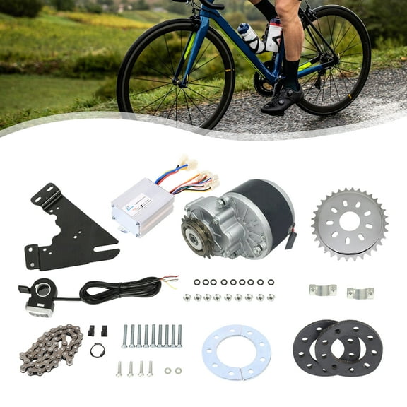E-Bike Motor Conversion Kit, 350W 36V Electric Bike Left Side Drive Motor Kit Freewheel Brush Bike Motor Mountain Bike Conversion Custom for The Hub Diameter Less Than 36MM E-Bike