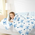 thumbnail image 4 of Manfei Polka Dots Bowtie Bedding Comforter Set, Blue White Twin Comforter Sets for Girls, Girly Bow Ribbon Bedding Set, Super Cozy Bedroom Decor, Reversible 2 Pieces, 4 of 8