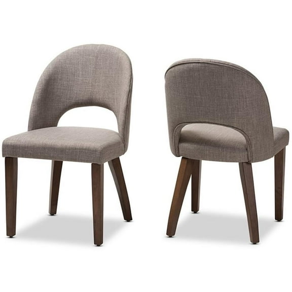 Bowery Hill Upholstered Dining Side Chair in Gray (Set of 2)