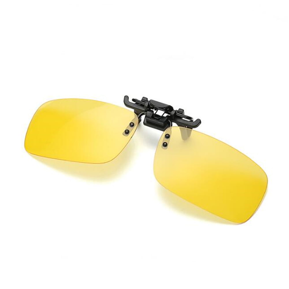 Unisex Sunglasses Clip On Flip Up UV400 Driving Glasses Sun Mens Womens Yellow