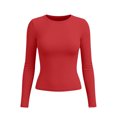 thumbnail image 7 of Diufon Long Sleeve Crop Tops for Women Crewneck Going Out Slim Fitted Basic Shirts Fall Fashion Base-Layer Shirts, 7 of 7