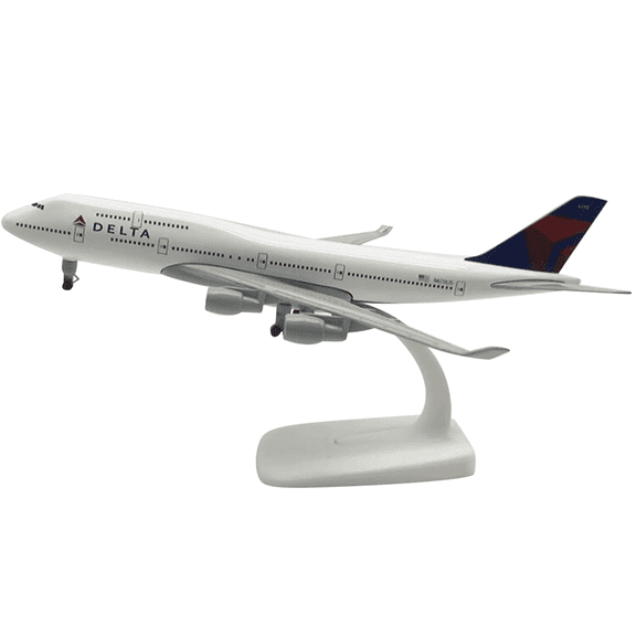 Aircraft Model Toy Delta B747 Plane Model 1:300 Scale, Alloy ABS Gift for Aviation Enthusiasts and Collectors