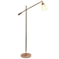 thumbnail image 2 of Elegant Designs Pivot Arm Floor Lamp with Glass Shade, Rose Gold, 2 of 7