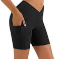 thumbnail image 2 of BVOFAR Biker Shorts for Women Crossover High Waist Workout Gym Yoga Leggings Tummy Control Gym Running Pants Cycling Short Pant with Pockets, 2 of 9