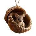 thumbnail image 1 of Adornos colgantes de bellota de animales del bosque, acrílicos, para árbol de Navidad, con diseños de ardilla, conejo y poni, colgantes planos 2D para regalar en las fiestas., 1 of 7
