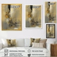 thumbnail image 4 of Designart "Yellow And Grey Beyond The Canvas IV" Abstract Painting Canvas Print, 4 of 5