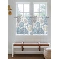 thumbnail image 6 of Navy Blue Teal Coastal Half Window Curtains 24 Inches Long, Summer Beach Coral Shell Ocean Window Treatment Curtain Drapes, Short Curtains Tiers for Kitchen Over Sink, 27.5"x24", 2 Panels, 6 of 7