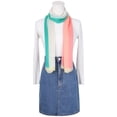 thumbnail image 2 of INSPIRE CHIC Women's Color Block Vintage Scarf, Multicolor Gradient Geometry Silky Lightweight Neckerchief Wrap for Casual One Size Srtipe-4, 2 of 6