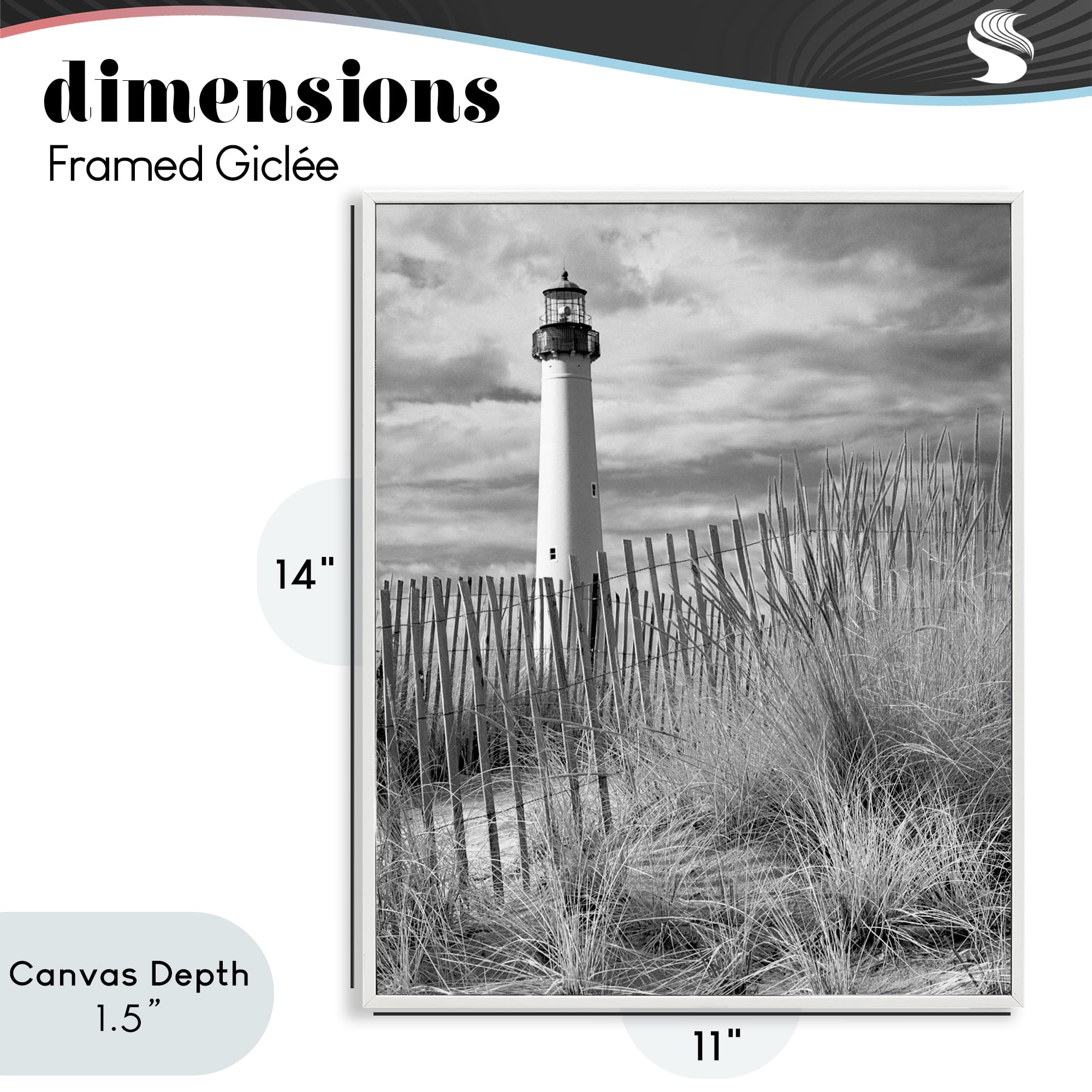 Stupell Industries Cape May Lighthouse View White Framed Giclee Art, design by MJ Photography