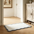 thumbnail image 5 of Ivory Scallop Cotton Bath Rug, Soft & Absorbent Blue Scalloped Edge Bath Mat, for Living Room, Bedroom, Entryway, 15.7" x 23.6", 5 of 6