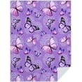 thumbnail image 3 of Butterfly Blanket Purple Butterflies Throw Blanket Ultra Soft Flannel Beautiful Butterfly Blanket Gifts for Adults Kids 80\\, 3 of 6