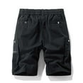 thumbnail image 4 of YLSDY Mens Cargo Shorts Casual Elastic Waist Work Shorts Drawstring Big Tall Knee Length Loose Fit Summer Trendy Streetwear Black XXXXXL, 4 of 4