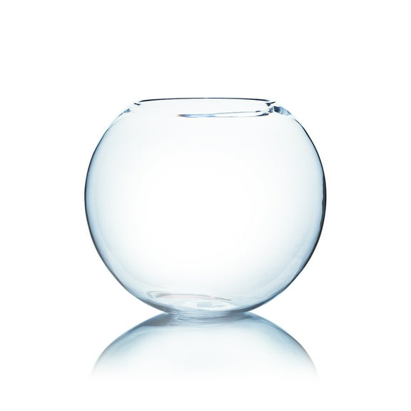 WGV Clear Round Bubble Bowl Vase- 16" Wide x 14" Height, Good quality, Heavy Weighted Base - 1 Pc