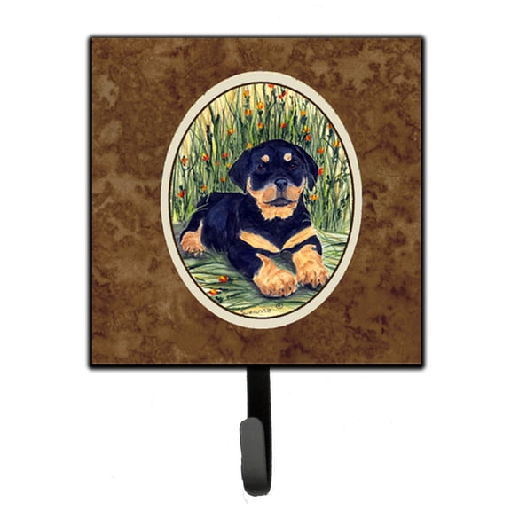 Carolines Treasures Rottweiler Leash or Key Holder Single Hook multicolor