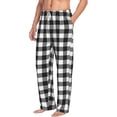 thumbnail image 6 of Logiee Black White Plaid Print Pajama Pants for Men,Men’s Pajama Bottoms,Mens PJ Pants with Pockets & Button Fly-Medium, 6 of 6