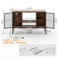 thumbnail image 5 of Roromall Industrial Coffee Bar Cabinet with LED Lights and Power Outlets, Wood Liquor Cabinet w/Doors, Glass Holders & Storage, Mini Coffee Bar for Home Dining Living Room, 5 of 7