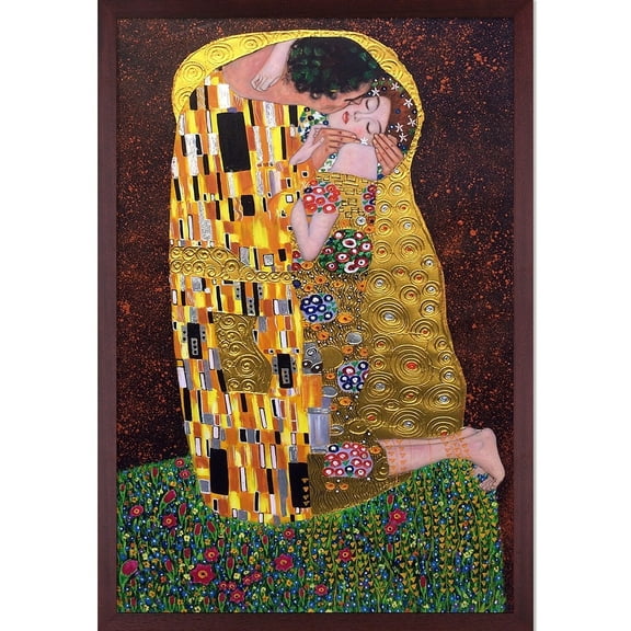 La Pastiche  Gustav Klimt 'The Kiss' (Luxury Line) Hand Painted Oil Reproduction