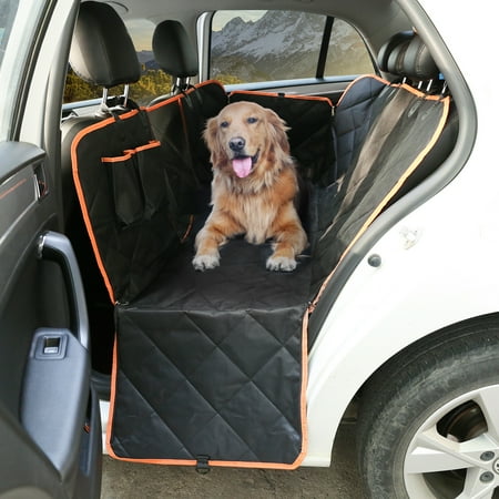 Dog Car Seat Cover with Storage Pocket, Mesh Viewing design, Non-Scratch Material and Waterproof, Seat Anchors and Nonslip Backing, Ideal for Dog Travel/Short & Long Travel, Suit for Car and (Best Material For Car Seat Covers)
