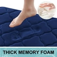 thumbnail image 4 of Smiry U-Shaped Memory Foam Bathroom Rugs 24x20, Ultra Soft and Absorbent Toilet Rugs, Non-Slip Machine Washable Contour Mats, Navy Blue, 4 of 7