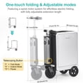 thumbnail image 3 of Electric Rideable Suitcase Scooter, MOOJAY 20 Inch Smart Ride-on Luggage for Adults, 25L Airline Approved Carry-on with TSA Lock&USB Charging, Lightweight Travel Scooter with Detachable Battery-Silver, 3 of 6