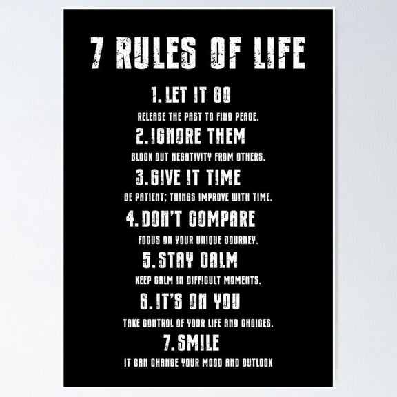 Rules Of Life UNFRAMED Poster, 8x12