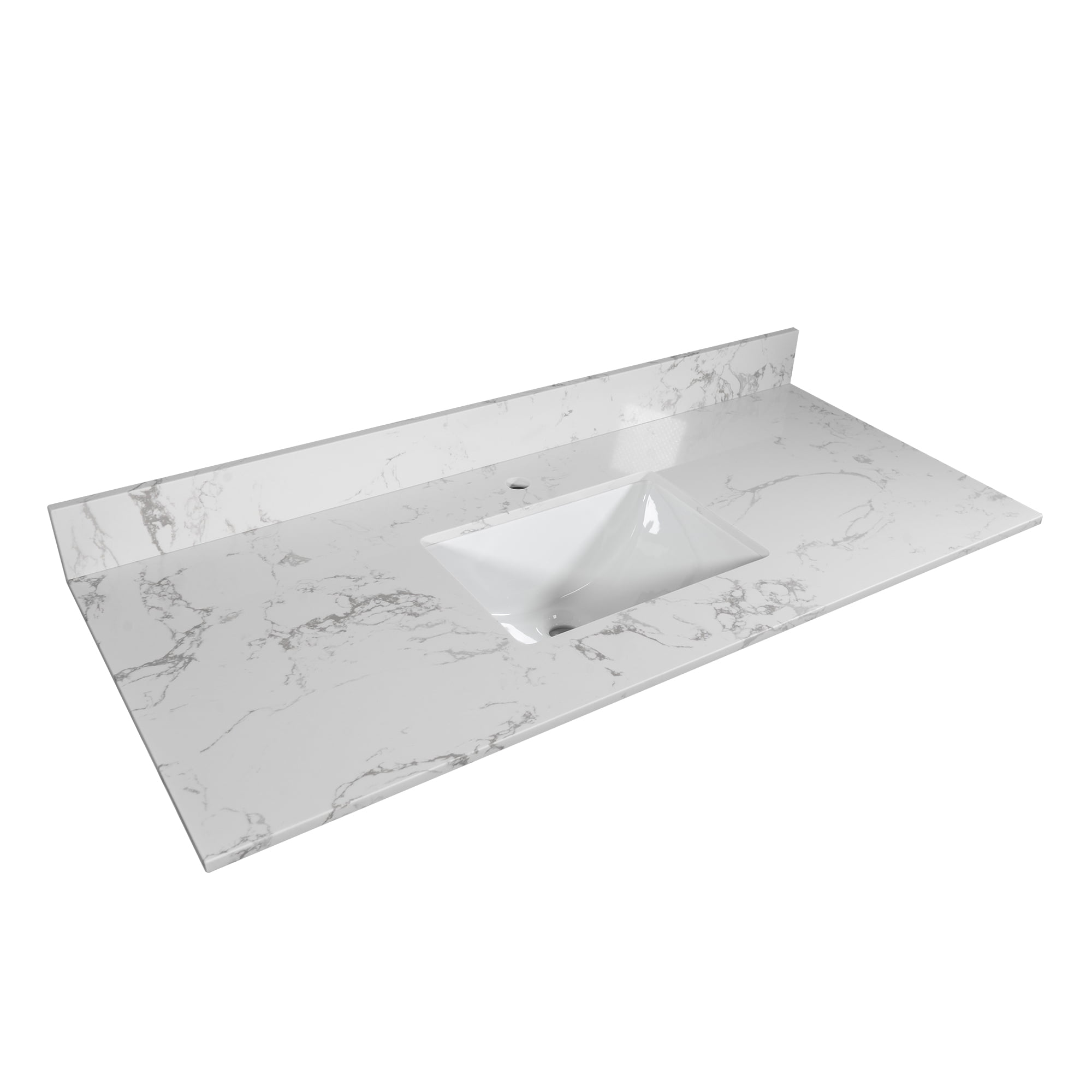 Montary 43"x22" Bathroom Stone Vanity Top Engineered Stone Carrara White Marble Color with