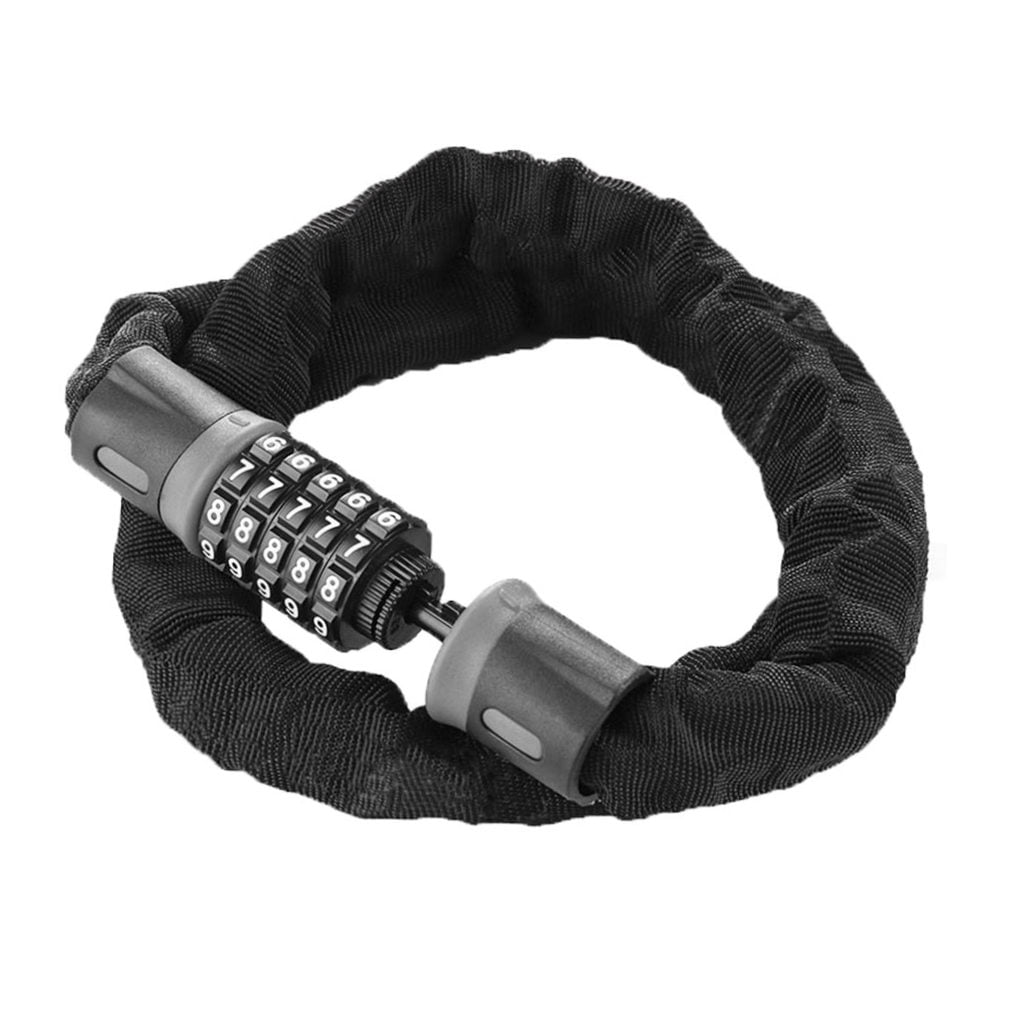FOMIYES Strong Bike Lock Bike Security Chain Alloy Steel Five-Digit Password Lock 1Set
