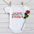 thumbnail image 5 of AOMPMSDX Girls Bodysuits Boys Girls Short Sleeve Valentine's Day Letter Print Romper Bodysuit For Children Clothes Black 18 Months-24 Months, 5 of 5