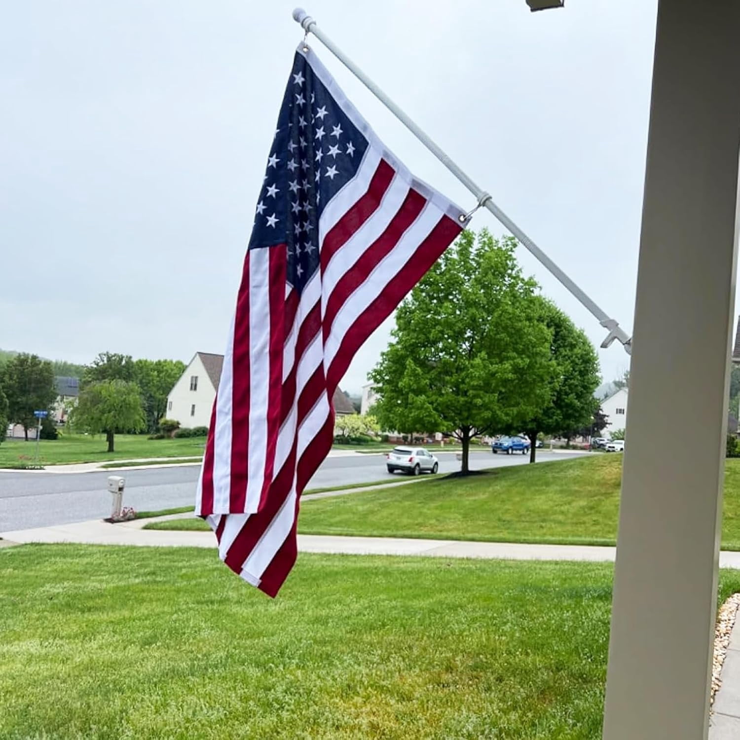 American Flags for Outside 3X5 FT 3Ply Double Sided Prined USA Flags Polyester US United State Flags Canvas with Stars and Stripes Flag with 2 Brass Grommets Outdoor Indoor Decor