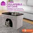 thumbnail image 5 of Precious Tails HomeBase Rectangular 2-Tier Collapsible Pet Cat Cave Bed, Item Weight 4 lb, 5 of 8