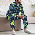 thumbnail image 5 of Mens Pajamas Set, Blue Green Camouflage Button Down Long Sleeve Loungewear Sleepwear Pjs sets for Men, 5 of 5