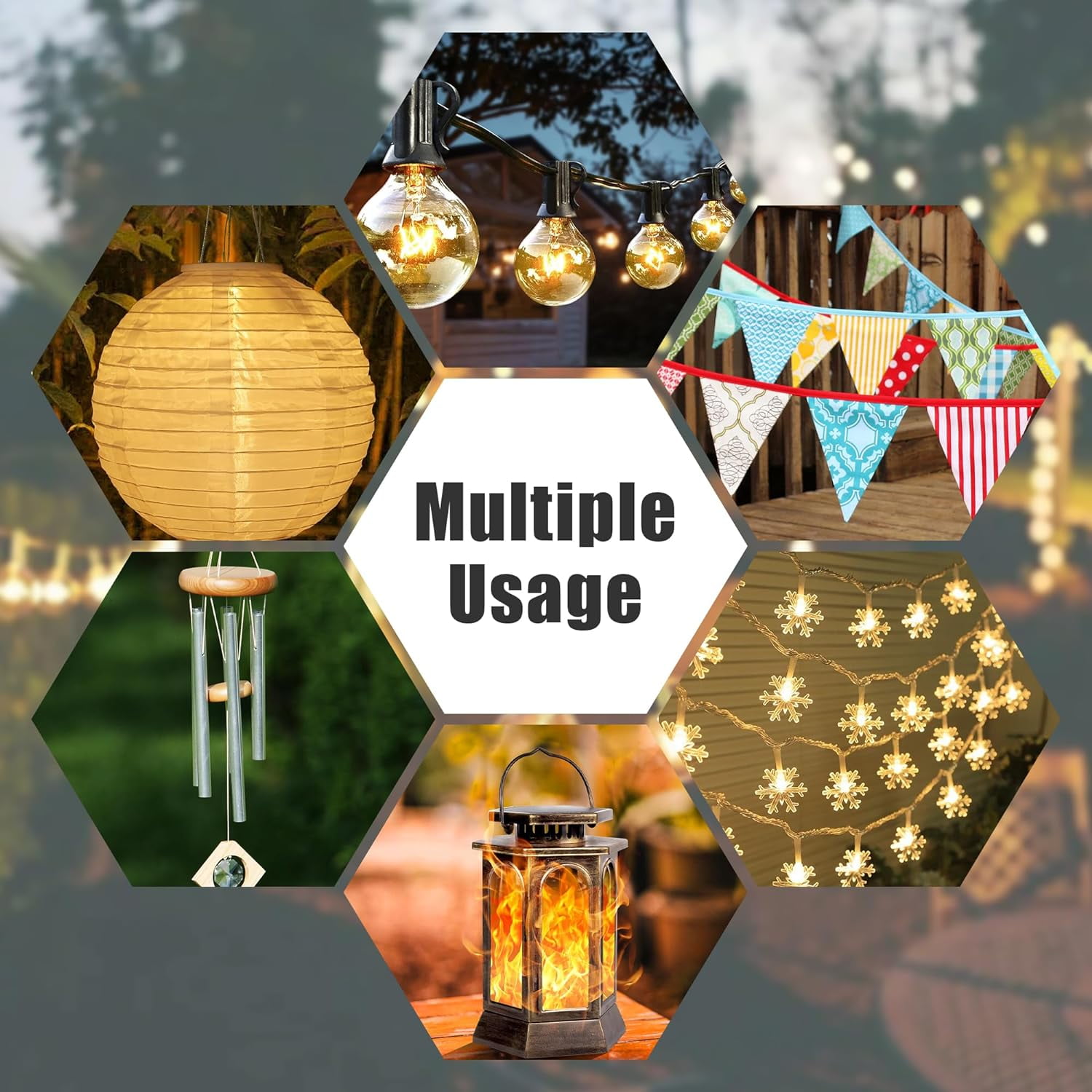 Suchtale String Light Poles with Hooks, 4 Pack 8.5FT Metal Light Pole for Outdoor String Lights with 5-Prong Fork for Garden, Patio, Wedding Party, Outdoor Light Stand Holder for Christmas Deck Black