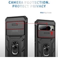 thumbnail image 2 of KOMI for Google Pixel 8 Pro Case Military Grade Drop Shock Protection Cell Phone Cover with Slide Camera Cover Built-in 360° Rotate Ring Stand for Pixel 8 Pro 6.7 Black, 2 of 5