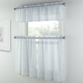 thumbnail image 2 of Mainstays Light Filtering Rod Pocket Stripe Curtain Tier and Valance Set, 3pc, 56"x36", Light Blue, 2 of 5