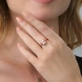 thumbnail image 4 of Gem Stone King 18K Rose Gold Plated Silver Peach Nano Morganite Solitaire Engagement Ring for Women (2.00 Cttw, Emerald Cut 9X7MM, Gemstone October Birthstone, Size 8), 4 of 4