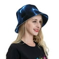 thumbnail image 6 of Salouo Blue Lightning Print Unisex Bucket Hat, Outdoor Summer Beach Fishing Sun Hat Fun Outdoor Vacation Hat for Men Women Teens,Reversible Double-Side-Wear, 6 of 6